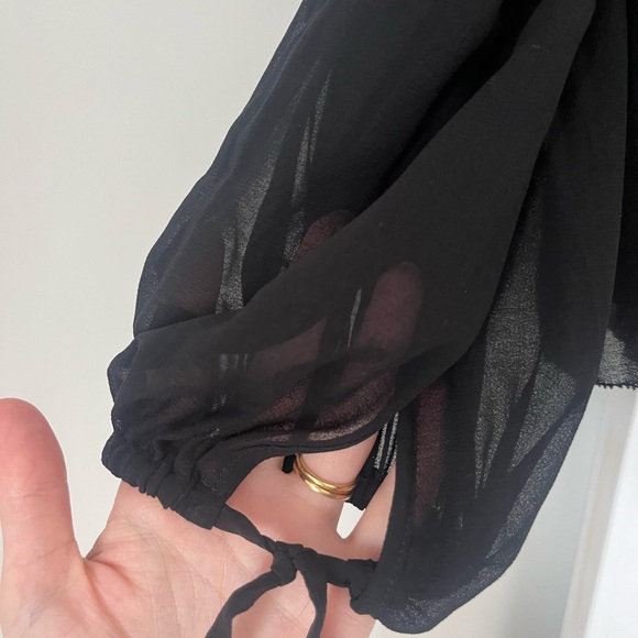 Aritzia Talence Blouse Off the Shoulder Black - Picture 5 of 7